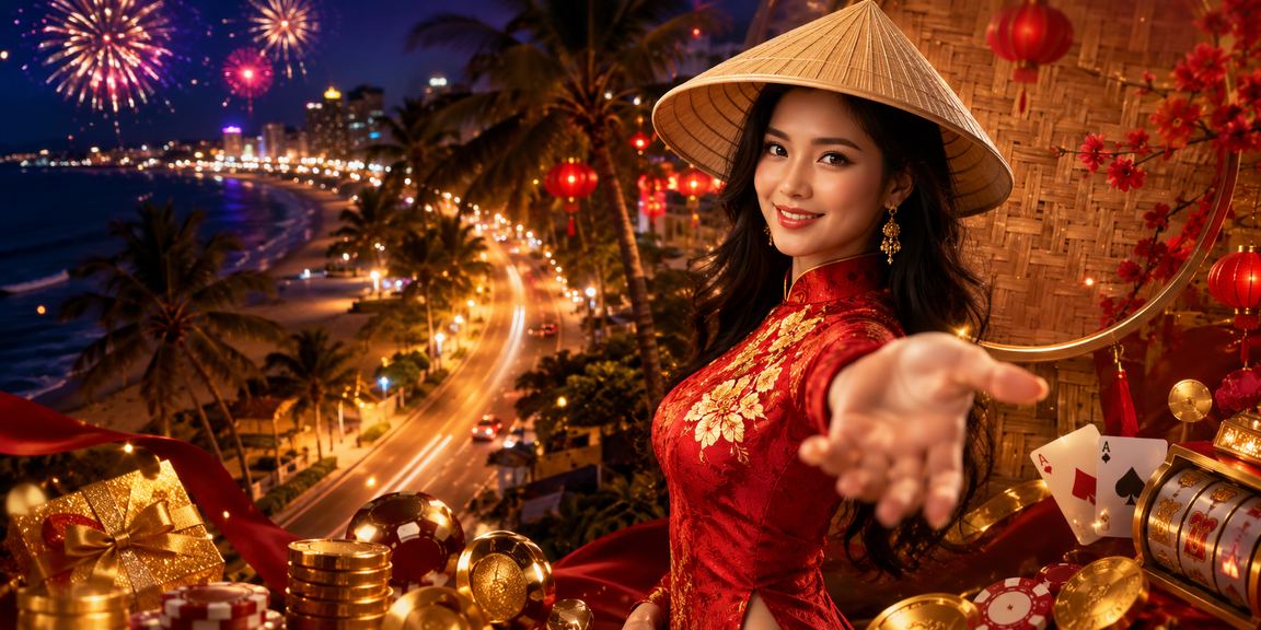 Người phụ nữ đội nón lá tại Mũi Né sử dụng điện thoại để kiểm tra giao dịch thanh toán